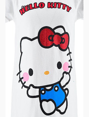 Camisa de dormir hello kitty branco menina | licença oficial