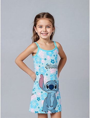 Camisa de dormir lilo & stitch azul menina | licença oficial