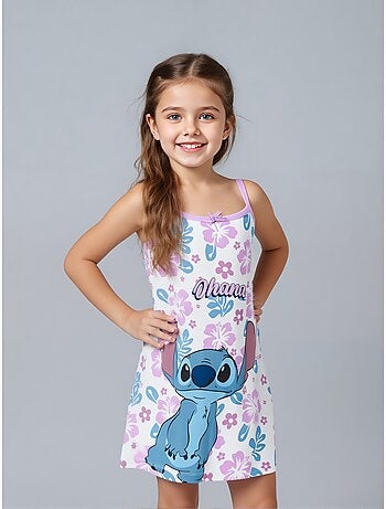 Camisa de dormir lilo & stitch branco menina | licença oficial