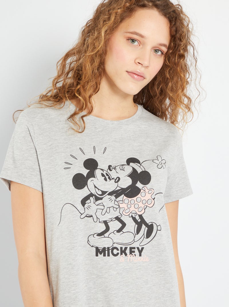 Camisa de dormir 'Mickey e Minnie' CINZA - Kiabi