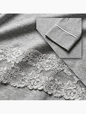 Camisa de Dormir Mulher Botões Renda Viscose OZABI