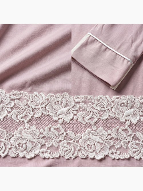 Camisa de Dormir Mulher Botões Renda Viscose OZABI - Kiabi Camisa de Dormir Mulher Botões Renda Viscose OZABI - Kiabi