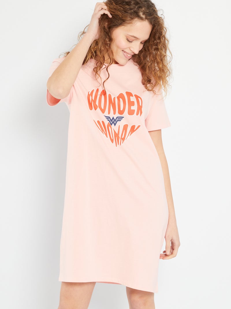 Camisa de dormir 'Mulher-Maravilha' Rosa - Kiabi