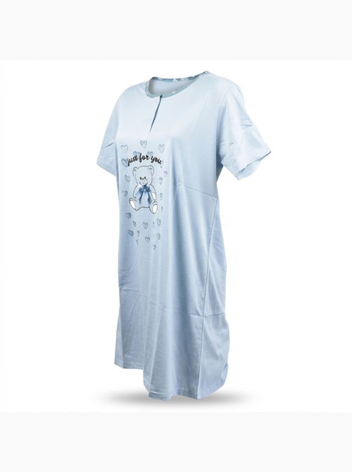 Camisa de Dormir Mulher Microfibra Manga Curta OZABI - Kiabi Camisa de Dormir Mulher Microfibra Manga Curta OZABI - Kiabi