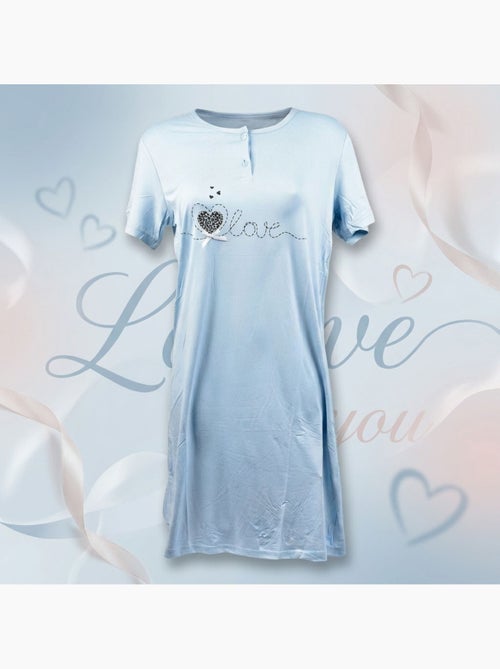 Camisa de Dormir Mulher Microfibra Manga Curta OZABI - Kiabi