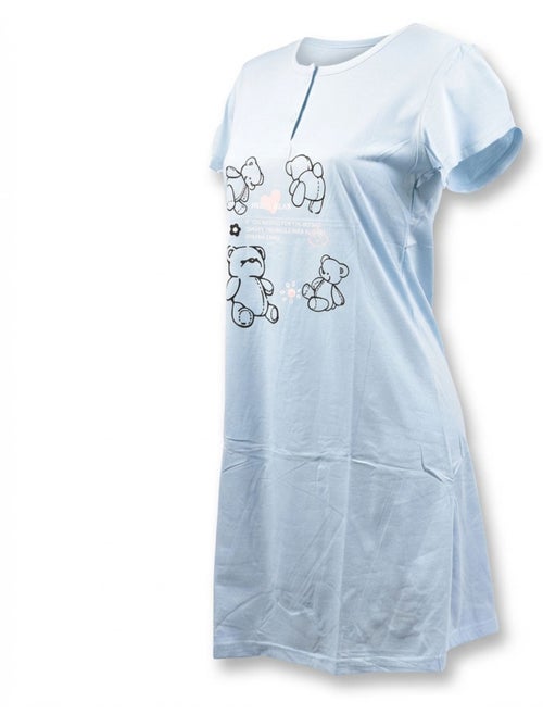 Camisa de Dormir Mulher Microfibra Manga Curta OZABI - Kiabi Camisa de Dormir Mulher Microfibra Manga Curta OZABI - Kiabi