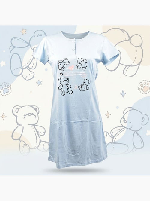 Camisa de Dormir Mulher Microfibra Manga Curta OZABI - Kiabi Camisa de Dormir Mulher Microfibra Manga Curta OZABI - Kiabi