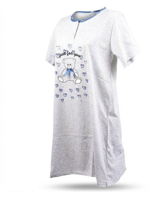 Camisa de Dormir Mulher Microfibra Manga Curta OZABI - Kiabi Camisa de Dormir Mulher Microfibra Manga Curta OZABI - Kiabi