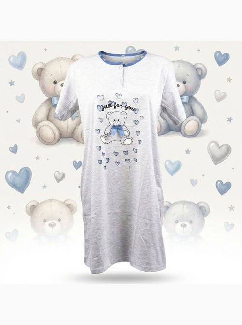 Camisa de Dormir Mulher Microfibra Manga Curta OZABI - Kiabi Camisa de Dormir Mulher Microfibra Manga Curta OZABI - Kiabi