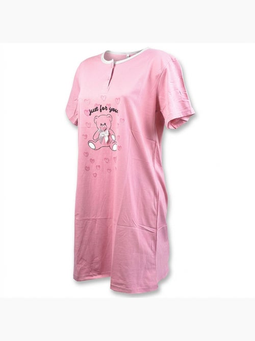 Camisa de Dormir Mulher Microfibra Manga Curta OZABI - Kiabi Camisa de Dormir Mulher Microfibra Manga Curta OZABI - Kiabi