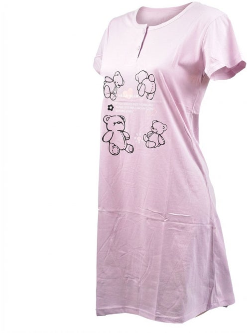 Camisa de Dormir Mulher Microfibra Manga Curta OZABI - Kiabi Camisa de Dormir Mulher Microfibra Manga Curta OZABI - Kiabi
