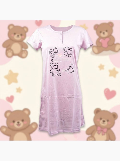 Camisa de Dormir Mulher Microfibra Manga Curta OZABI - Kiabi Camisa de Dormir Mulher Microfibra Manga Curta OZABI - Kiabi