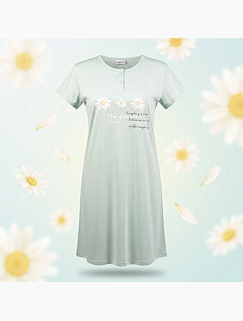 Camisa de Dormir Mulher Microfibra Manga Curta OZABI
