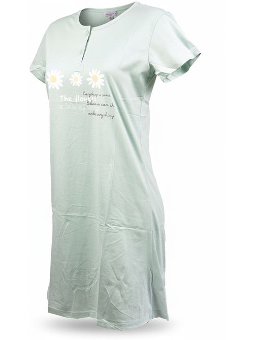 Camisa de Dormir Mulher Microfibra Manga Curta OZABI - Kiabi Camisa de Dormir Mulher Microfibra Manga Curta OZABI - Kiabi