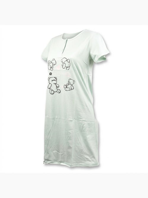 Camisa de Dormir Mulher Microfibra Manga Curta OZABI - Kiabi Camisa de Dormir Mulher Microfibra Manga Curta OZABI - Kiabi