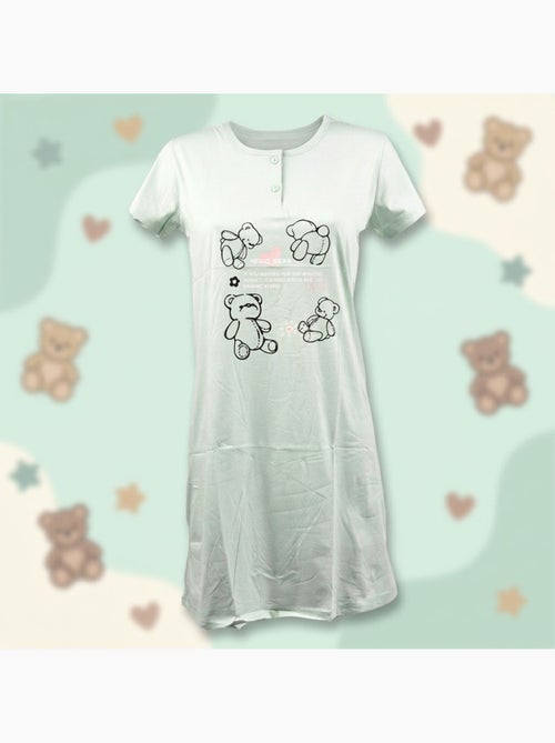 Camisa de Dormir Mulher Microfibra Manga Curta OZABI - Kiabi Camisa de Dormir Mulher Microfibra Manga Curta OZABI - Kiabi