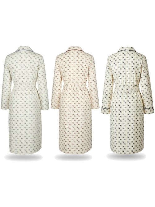 Camisa de dormir mulher pack de 3 ozabi algodão gola abotoada - Kiabi