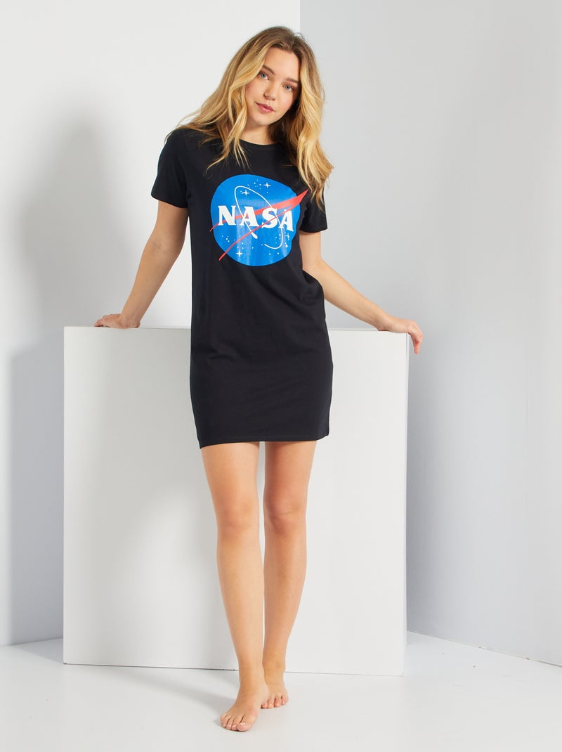 Camisa de dormir 'NASA' Preto - Kiabi