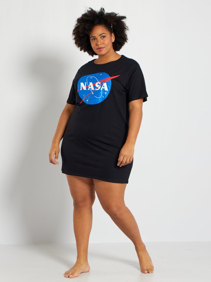 Camisa de dormir 'Nasa' Preto - Kiabi