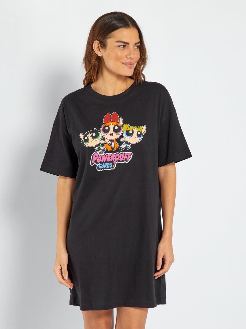 Camisa de dormir oversize 'As Powerpuff Girls' PRETO - Kiabi