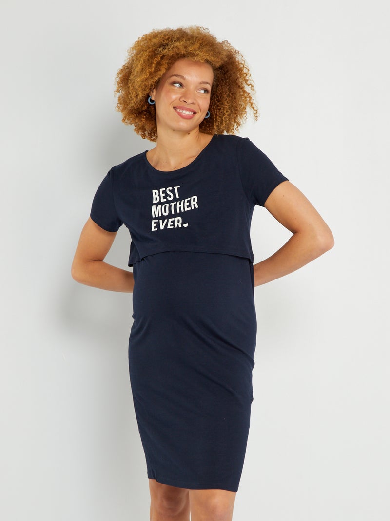 Camisa de dormir pré-mamã AZUL - Kiabi
