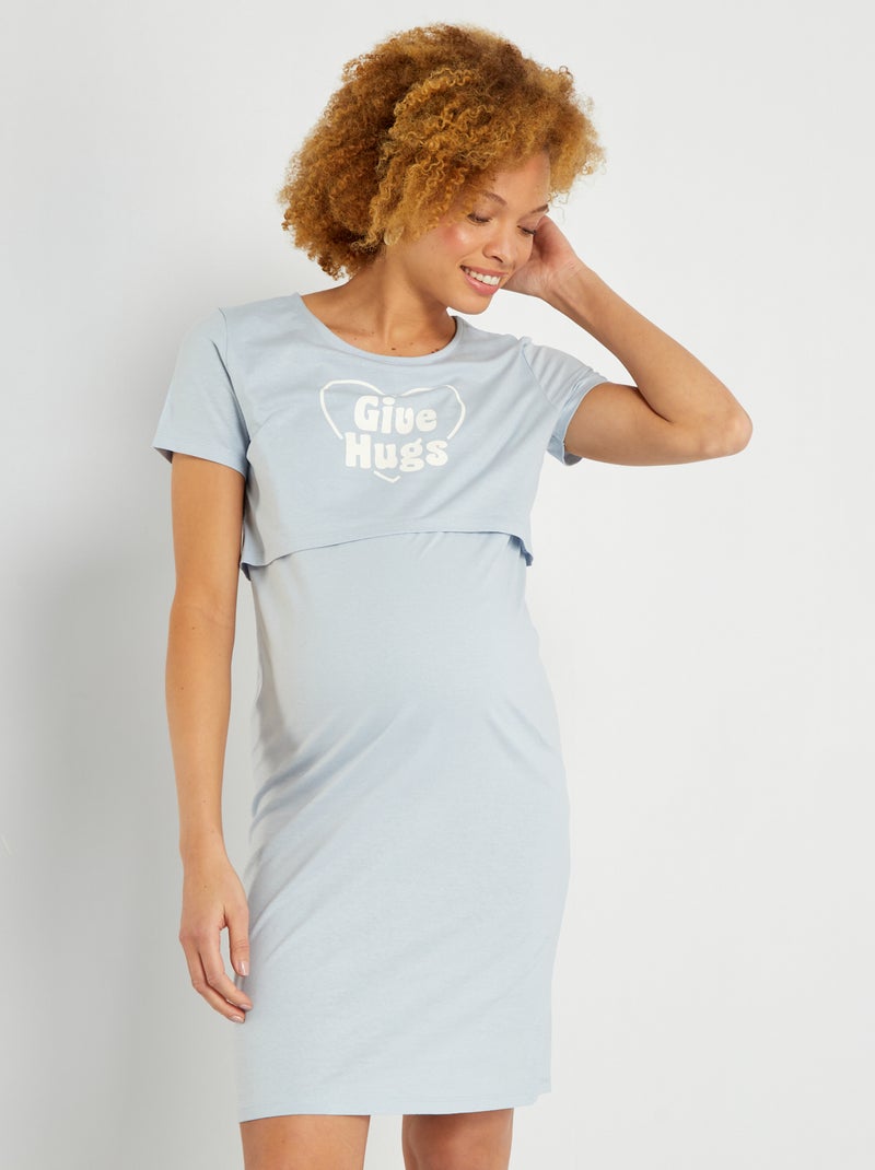 Camisa de dormir pré-mamã AZUL - Kiabi