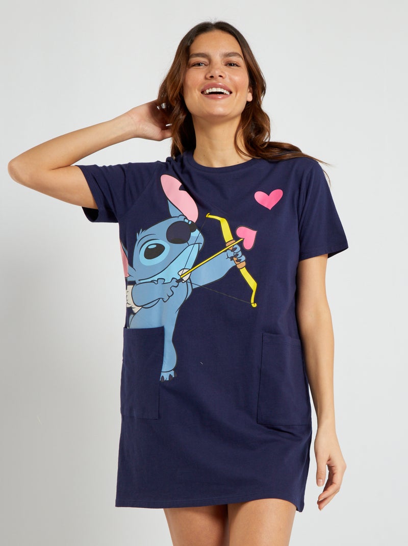 Camisa de dormir 'Stitch' Azul Marinho - Kiabi