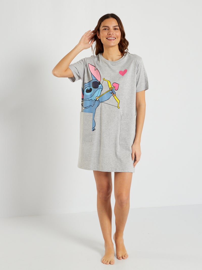 Camisa de dormir 'Stitch' Cinza - Kiabi