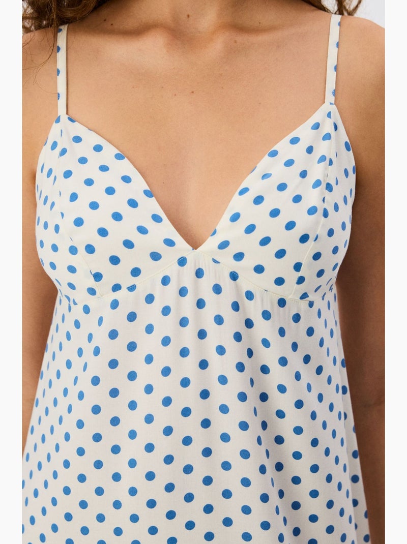 Camisa de dormir vacation com bolinhas penti Branco sujo - Kiabi