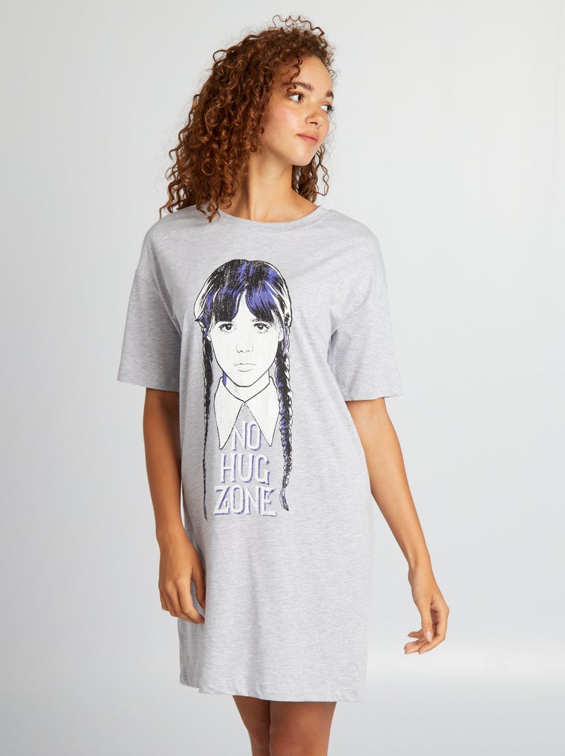Camisa de dormir 'Wednesday' CINZA - Kiabi