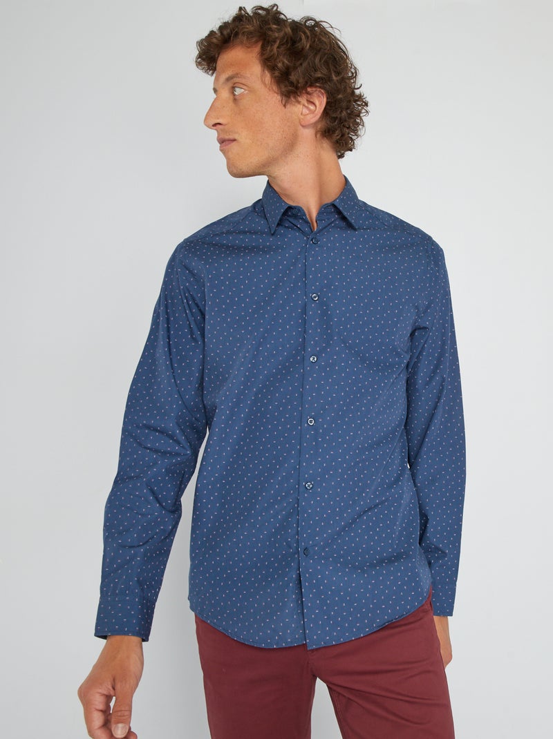 Camisa de fantasia de corte direito AZUL - Kiabi