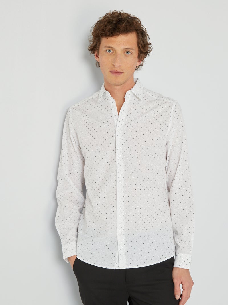 Camisa de fantasia de corte direito BRANCO - Kiabi