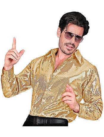 Camisa de fantasia ou da moda com lantejoulas