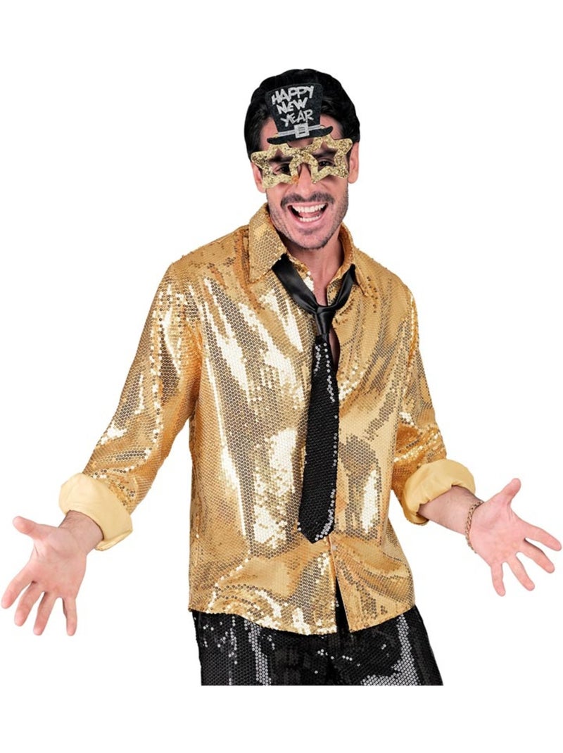 Camisa de fantasia ou da moda com lantejoulas Dourado - Kiabi
