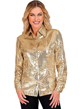 Camisa de fantasia ou da moda com lantejoulas