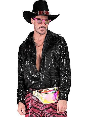 Camisa de fantasia ou da moda com lantejoulas