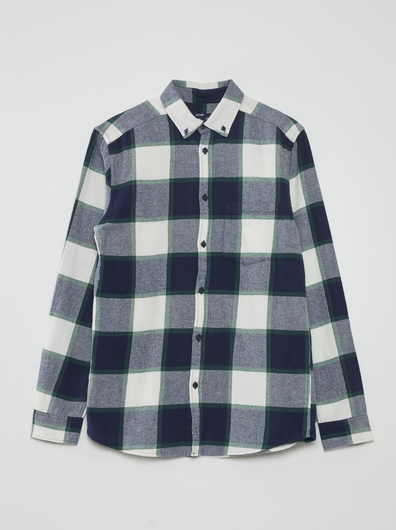 Camisa de flanela aos quadrados AZUL - Kiabi