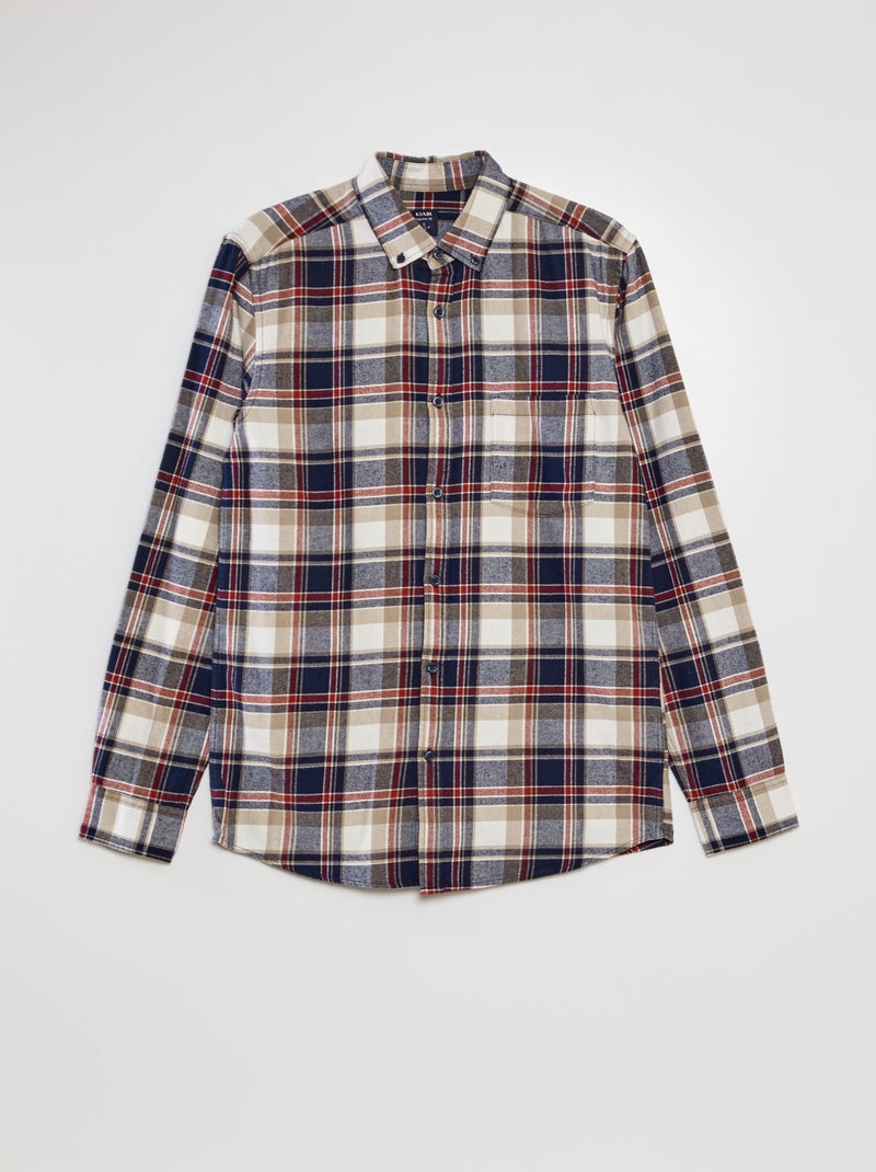 Camisa de flanela aos quadrados AZUL - Kiabi