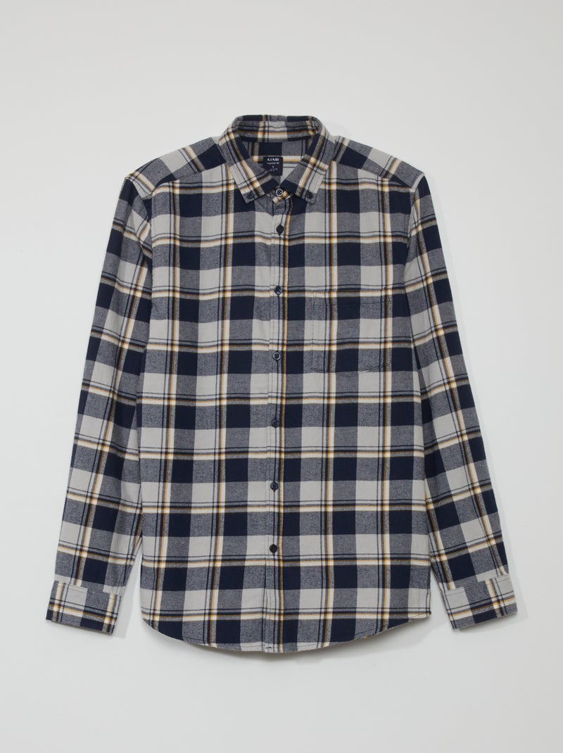 Camisa de flanela aos quadrados AZUL - Kiabi