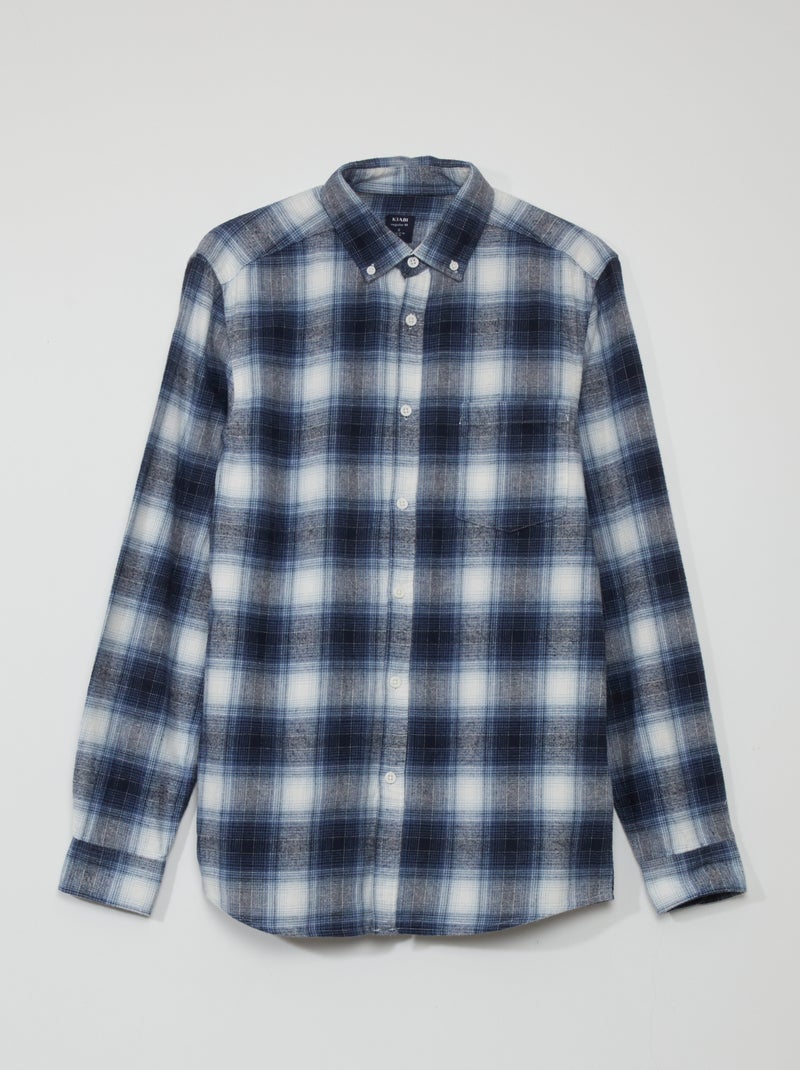 Camisa de flanela aos quadrados AZUL - Kiabi