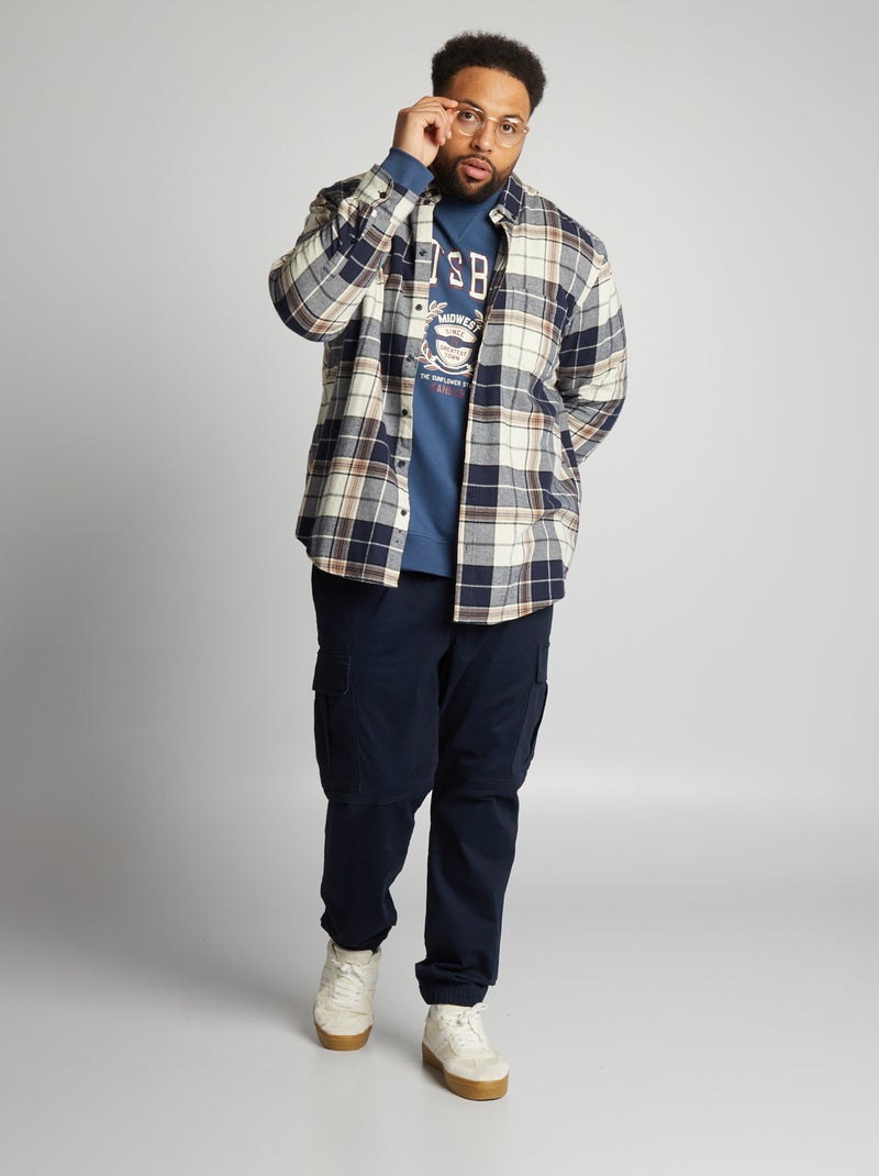 Camisa de flanela aos quadrados AZUL - Kiabi