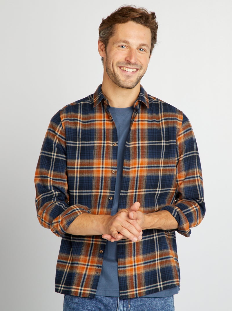 Camisa de flanela aos quadrados AZUL - Kiabi