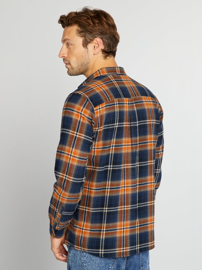 Camisa de flanela aos quadrados AZUL - Kiabi