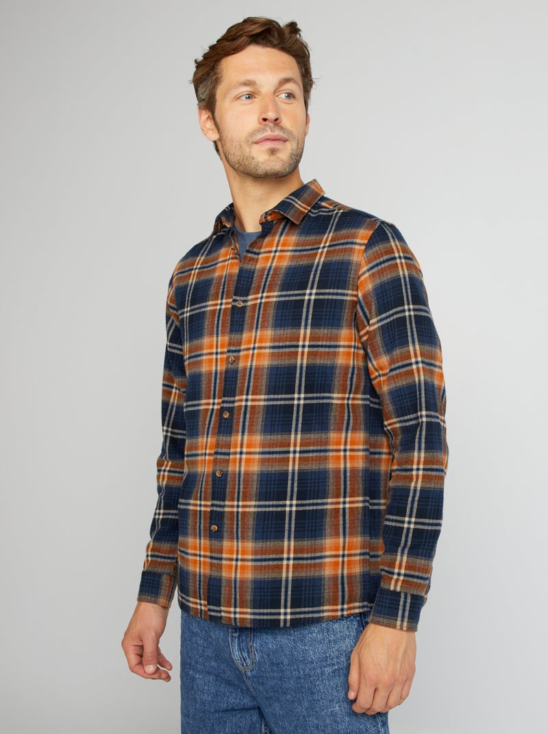 Camisa de flanela aos quadrados AZUL - Kiabi