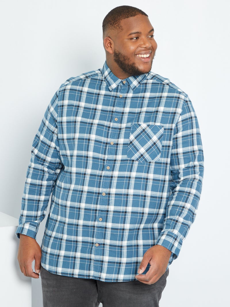 Camisa de flanela aos quadrados AZUL - Kiabi