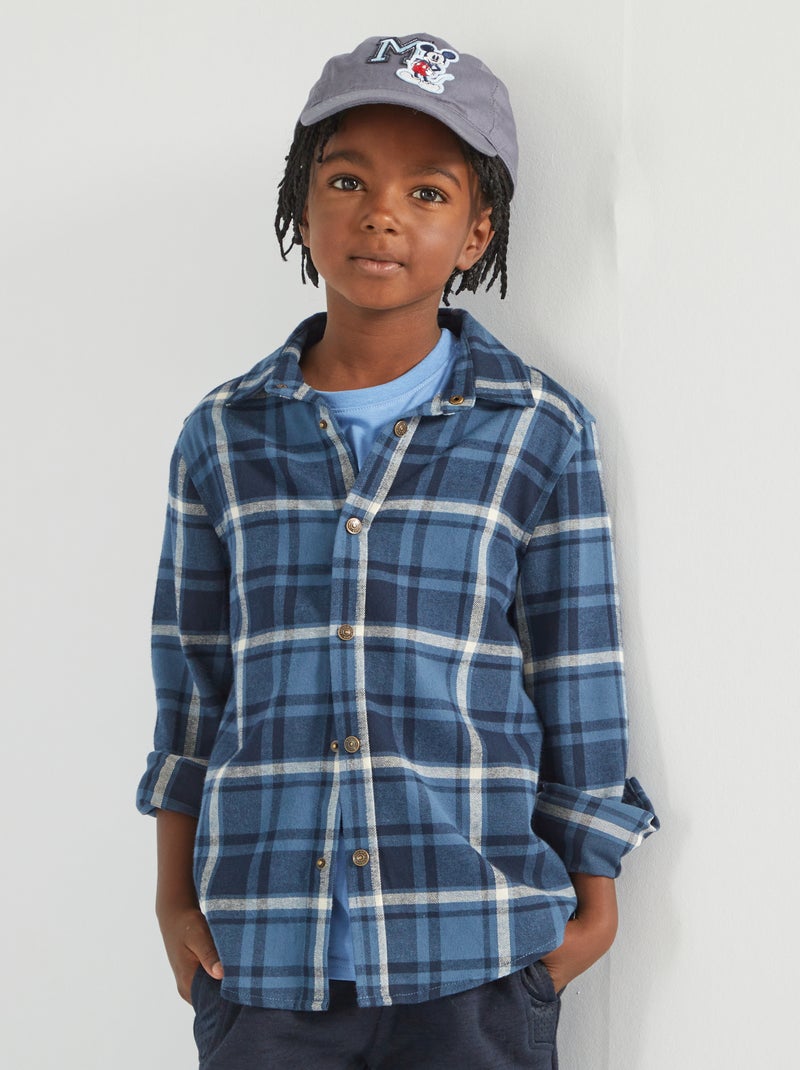 Camisa de flanela aos quadrados AZUL - Kiabi