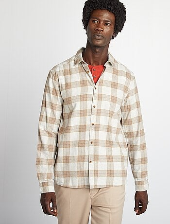 Camisa de flanela aos quadrados