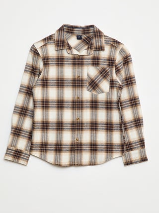 Camisa de flanela aos quadrados