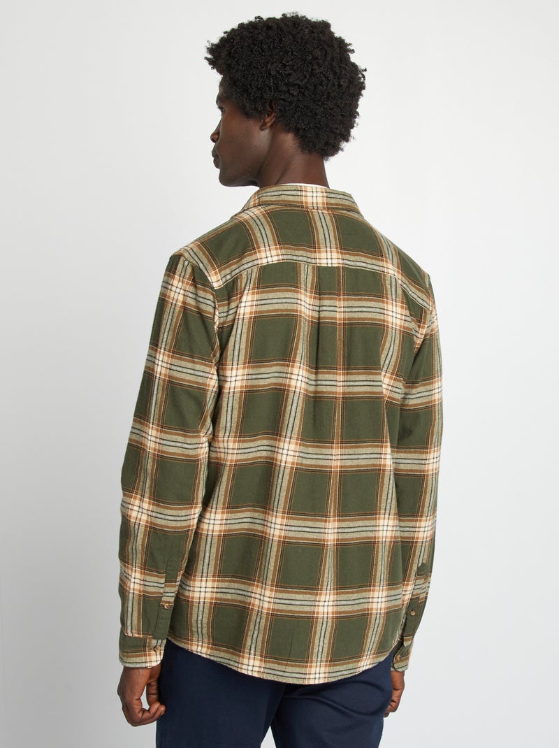 Camisa de flanela aos quadrados CAQUI - Kiabi