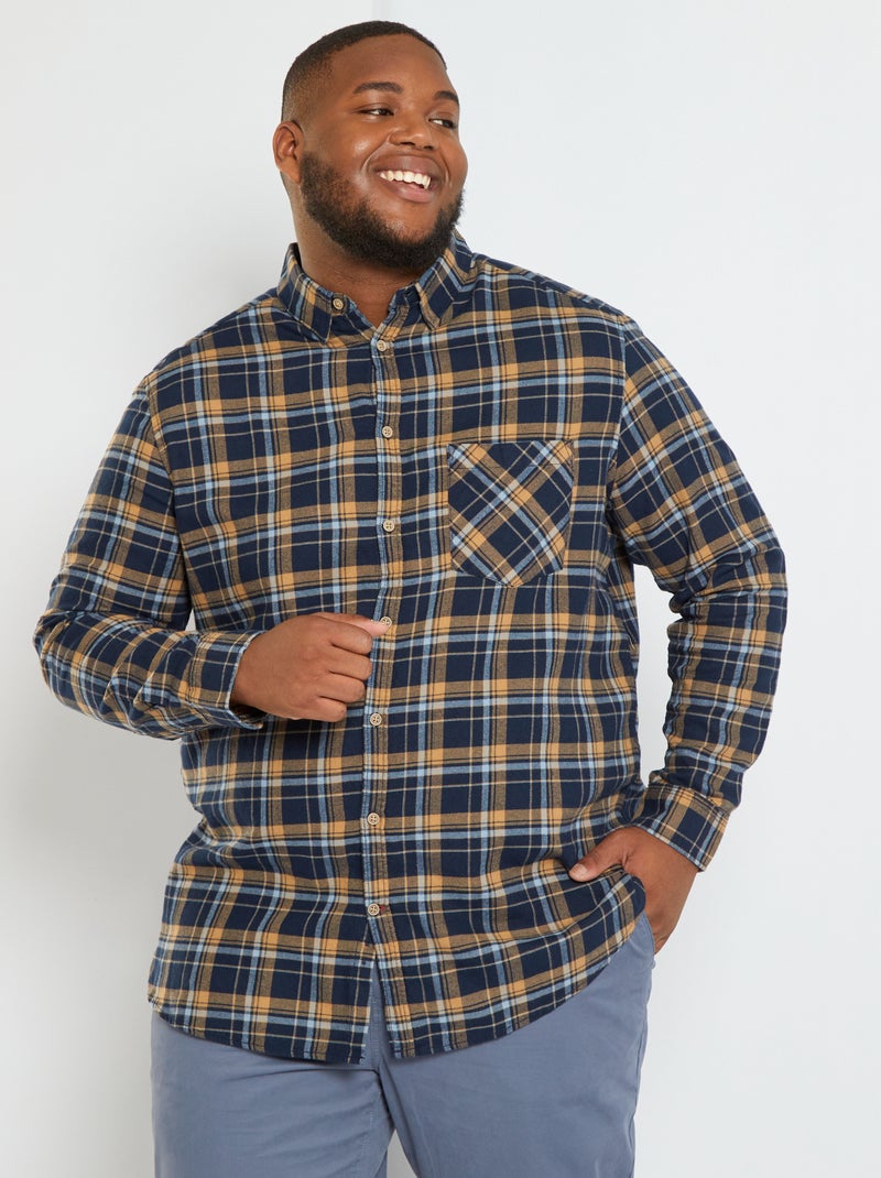 Camisa de flanela aos quadrados PRETO - Kiabi